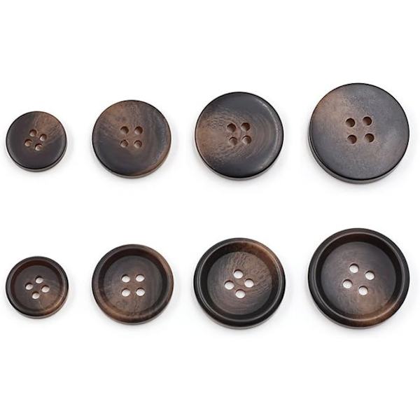 10 stk Hornmønster Harpiksknappar for DIY-håndverk