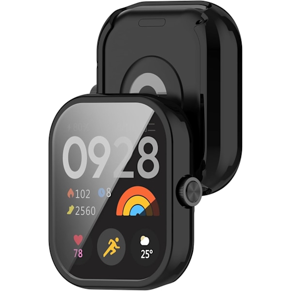 Kompatibel med Redmi Watch 4 Beskyttelsesetui, Smartwatch TPU Beskyttelsesetui Skal Blødt og Holdbart Urtilbehør (Sort)