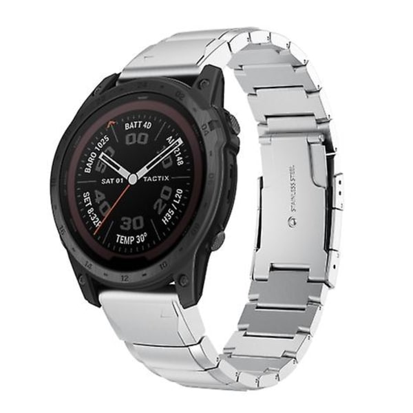 Til Garmin Tactix 7 Pro 26mm Skildpadde Skal Rustfrit Stål Urrem DNP Sliver