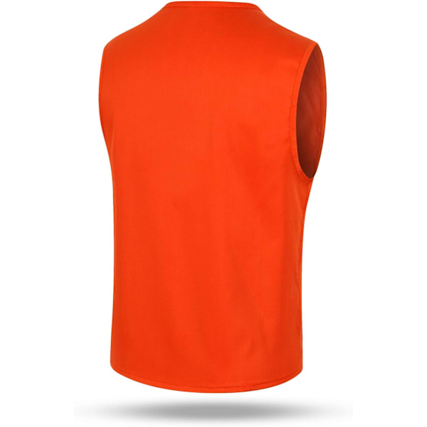 Herre Jagtvest Orange Sikkerhedsveste med Flere Lommer