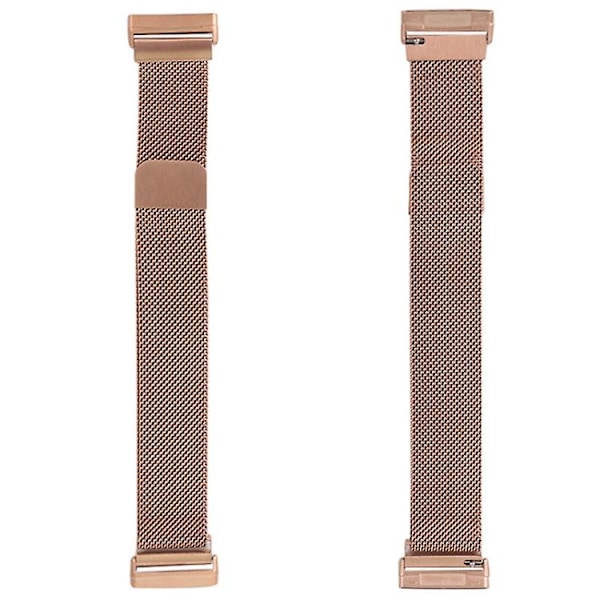 Til Fitbit Versa 4 / Versa 3 20mm Milanese Magnetisk Metal Split Spænde Urrem EUW Rose Gold