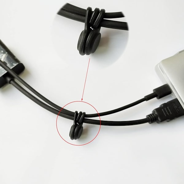 Magnetiske kabelbånd i silikon. Magnetisk ledningsorganisator. Gjenbrukbar