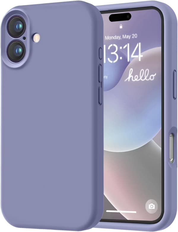 Førsteklasses silikondeksel iPhone 16 6,1\" – lett, slitesterkt og elegant i grått