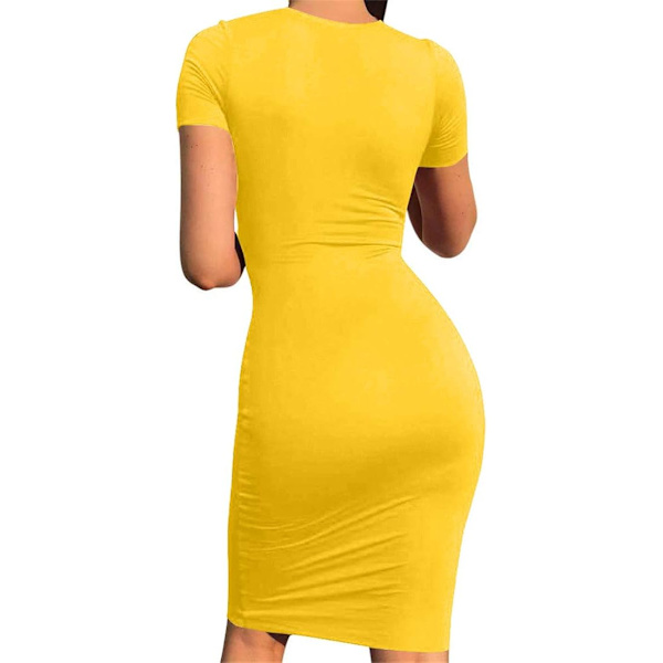 Kvinners Casual Basic Pencil Kjole Sexy Lang Arm Bodycon Midi Club Kjole