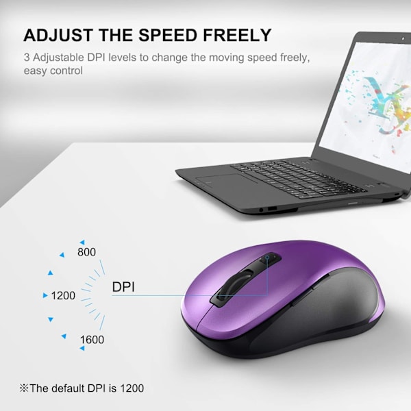 2,4G trådlös mus för bärbar dator, ergonomisk datormus