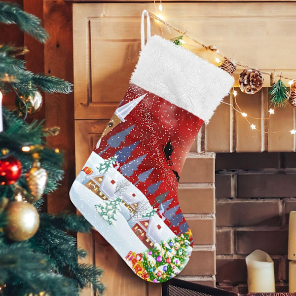 Julklapp, Personliga Julklappsstrumpor 2-pack Snögubbe Julgran Snö 45,7 cm Julstrumpor Hängande Ornament Eldstad