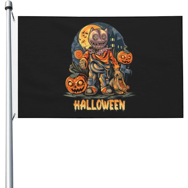 Halloween Trick Or Treating s för utomhus 3x5 dubbelsidig utomhusbanderoll med 2 mässingsöljetter  Husgård Dekorationer Svart Svart
