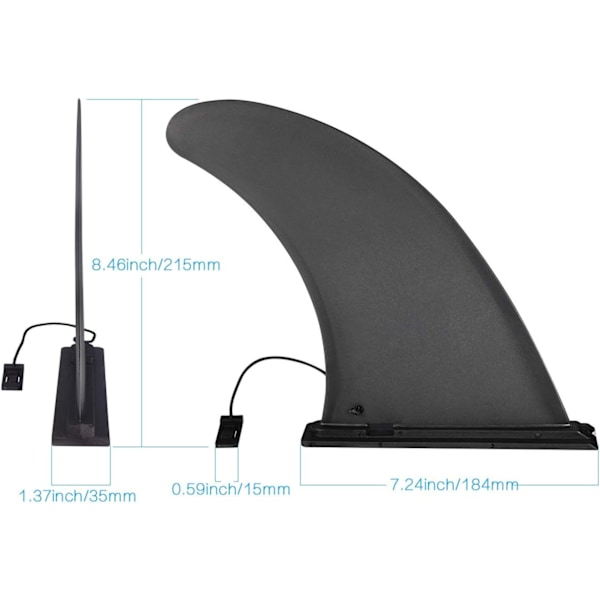 Avtagbar SUP-fena - Nylonbyte