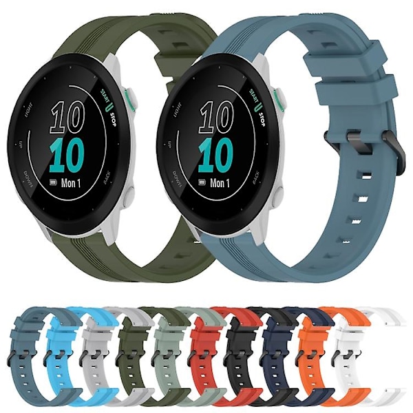 För Garmin Forerunner 158 20mm konkav randig Slicone klockarmband LNG Red