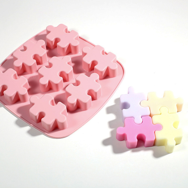 Jigsaw Cookie Ljus Dessert Gips Form