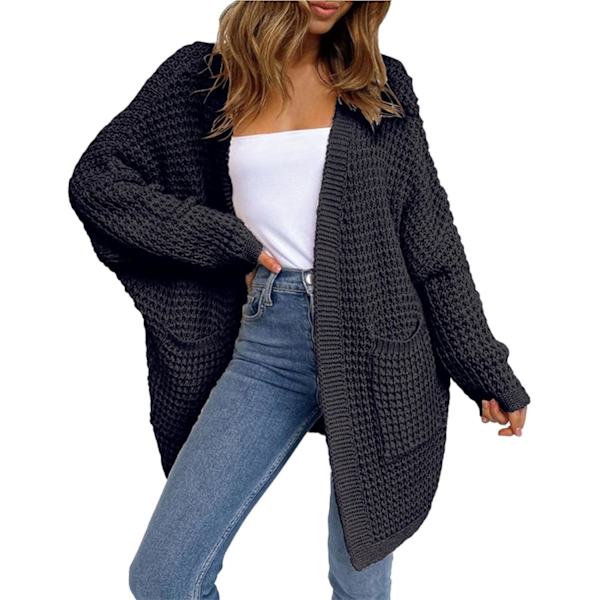 Stickad kofta för kvinnor - söta långa koftor (sommarkortärmad, plus size)