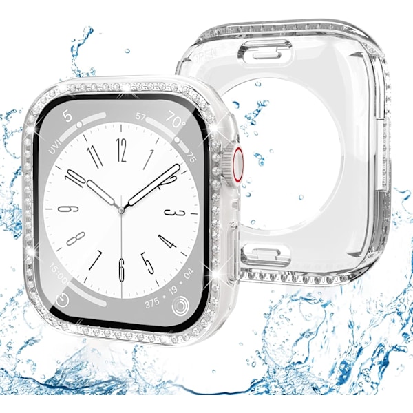 (2-i-1) Bling vattentätt fodral som är kompatibelt med Apple Watch 40 mm-serien