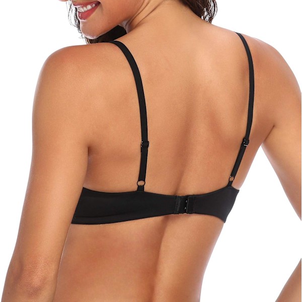 Kvinnors Plunge Push Up T-shirt BH Lätt Sömlös Vadderad Komfort Bygel BH