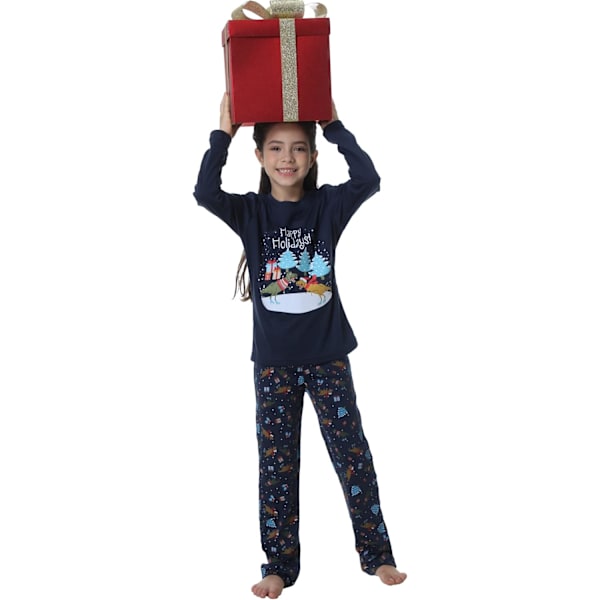 Julfamilj matchande pyjamas röda semester pjs set bomull nattkläder
