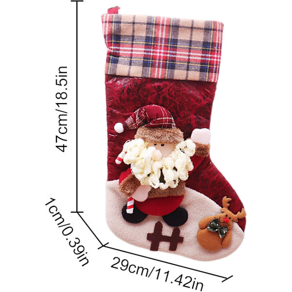 Julstrumpa Tomtestrumpa, Julsäckor Hängande Strumpor Julgodispåse Julstrumpor Ornament För Jul