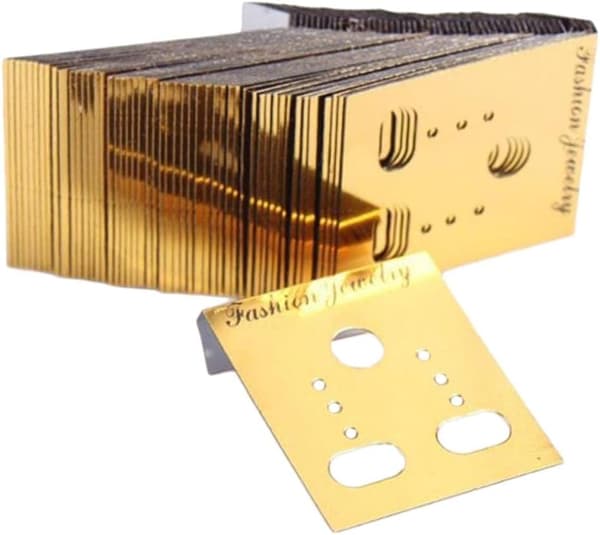 1000 st Örhänge Display Kort Grossist Bulk Smyckesförpackning Guld,