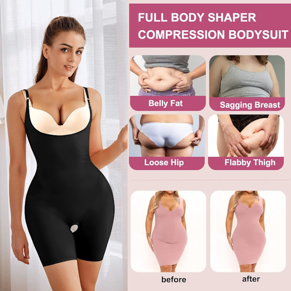 Shapewear Bodysuit Tummy Control Waist Trainer Seamless Fajas Full Body Shaper