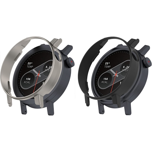 2-pack Skyddsfodral för CMF Watch Pro 2, Hårt PC-skydd Stötfångare Ram Fallsäkert Skal Hylsa för CMF Watch Pro 2 Smartwatch Fodral för Män W