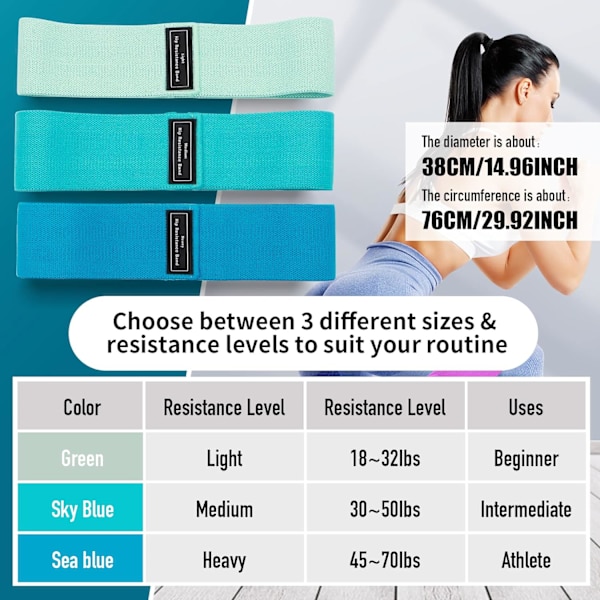 Sätt Prtable Eercise Lps fr Ben och Höft 3 Motståndsnivåer Wrkut Vikt  med Nn-Slip Design Wrkut Fle fr Hme  ffice Grön Blå