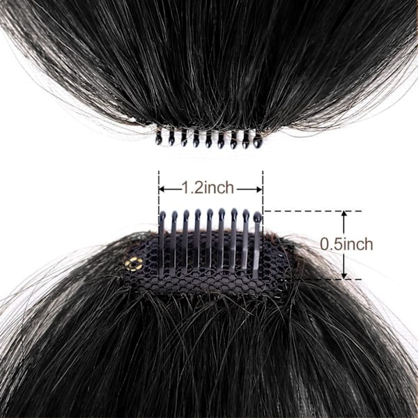 Clip-in lugg for kvinner 100% ekte hår extensions Wispy lugg Fringe