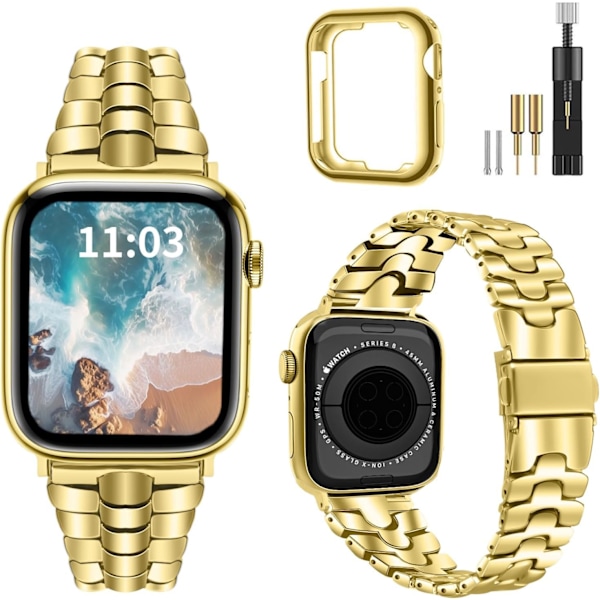 Tyndt metalarmbånd kompatibelt med   Watch Band 38mm 40mm 41mm 42mm 44mm 45mm 49mm, Dressy rustfrit stålkæderem, slankt fancy iWatch-armbånd med