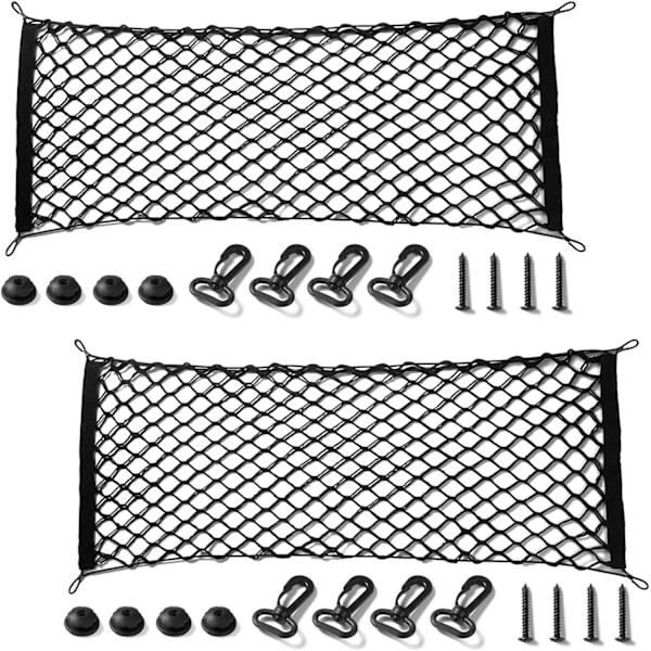 2 Pakker Heavy Duty Cargo Net Stretchable. Justerbar Elastisk Bagagerum