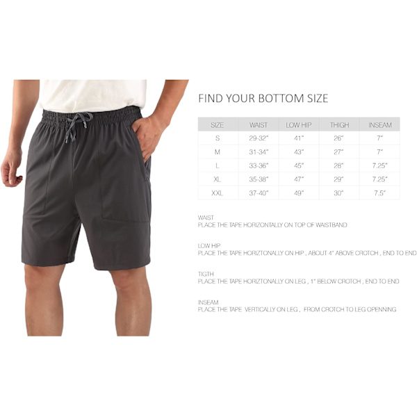 Herrshorts för träning, löpning och gym med fickor, snabbtorkande