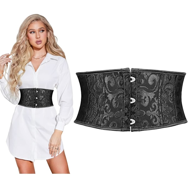 Jacquard Brocade Korset Bælte til Kvinder, Stålfjedret Snøre Satin Bustier