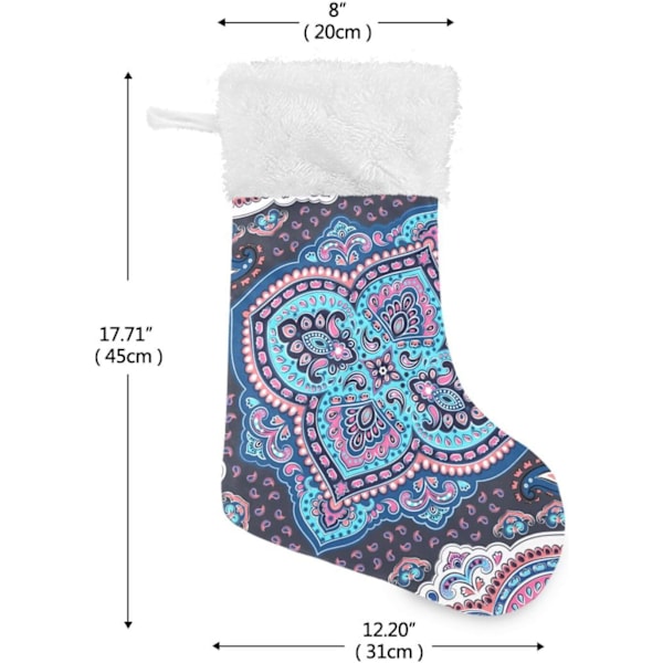 Jule-Strømpe, Personlige Jule-Strømper 2-pak Bohemian Mandala Aztec 45,7 cm Jule-Strømper Hængende Ornament Pejs til Træ
