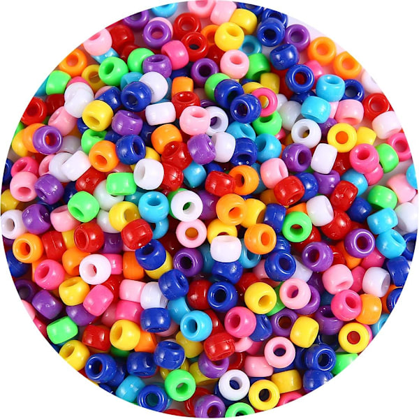 1000+ stk. Ponyperler - Flerfarvede armbåndsperler til håndværk (klassisk)