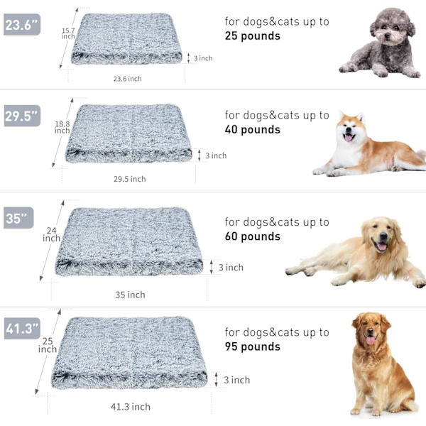 30IN Stor Fluffy Blød Hunde Seng Ortopædisk Æg-Kasse Skum Hunde Seng