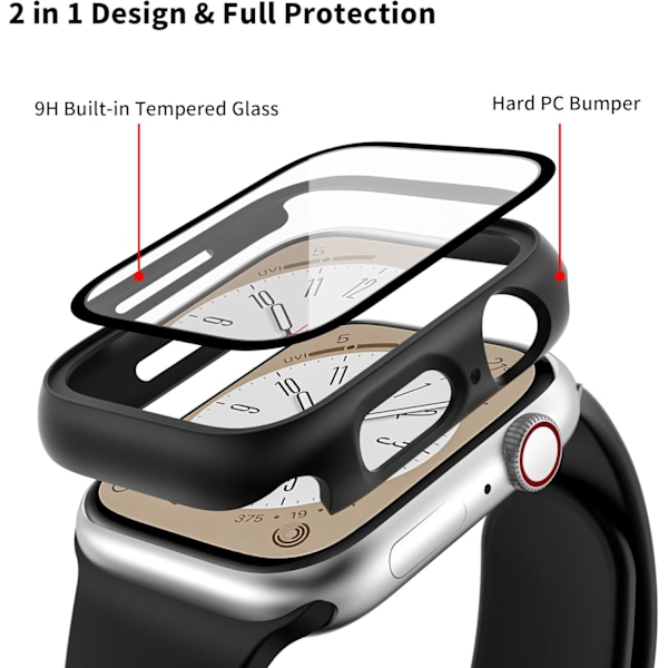 4-pack för Apple Watch Case 40mm SE Series 6 5 4 med härdat glas