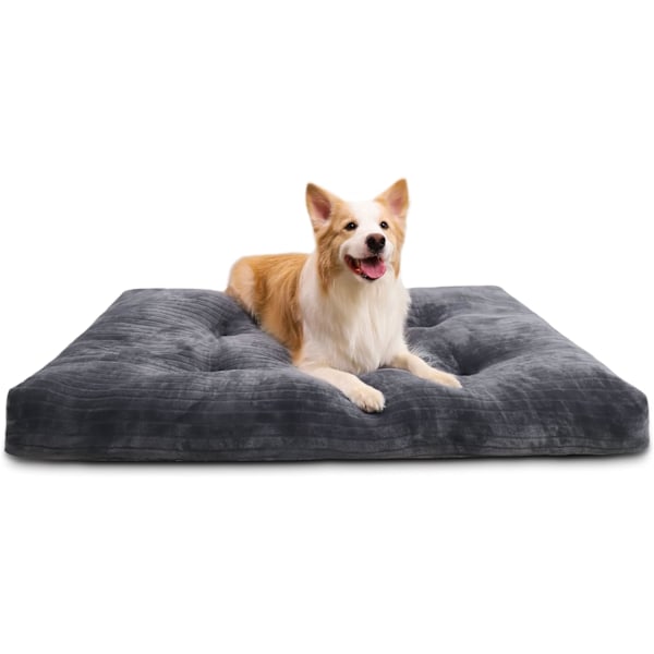 Vaskbar hundekurvseng for store hunder Deluxe tykk flanell