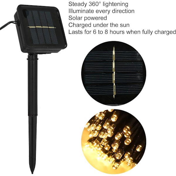 Utomhuslampor Julgran LED Hängande Dekoration Sträng 100 Ljus Chips Solenergi Ultra Längd Prydnader för Uteplats, Trädgård Bröllop Jul