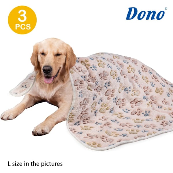1 förpackning 3 hundtäcken. Mjuk Fluffy Fleece Pet Filt Warm Sleep Mat