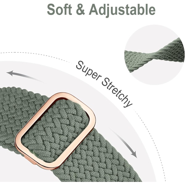 Flätad Solo Loop kompatibel med Apple Watch Band 38 mm