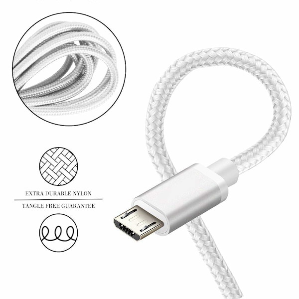 Android-oplader Micro USB-kabel 2-pak 6FT hurtigopladningskabel