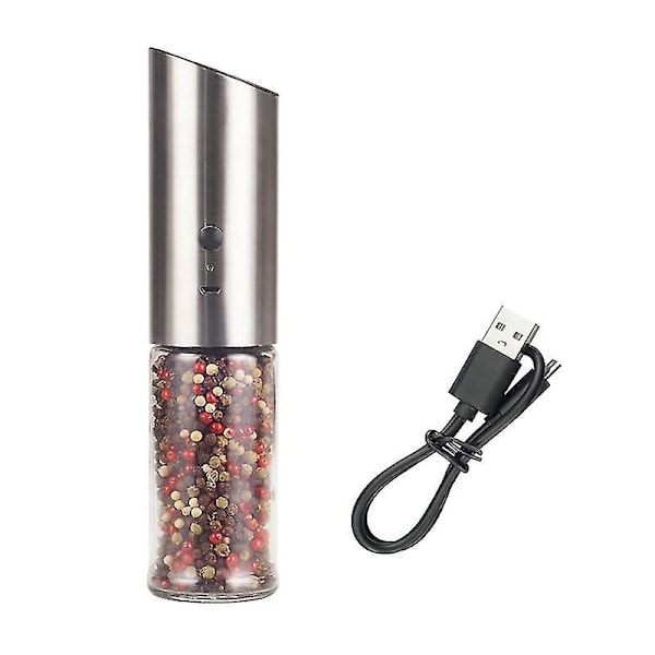 USB-oppladbart salt- og pepperkvernsett, elektriske salt- eller pepperkverner, enkle å bruke