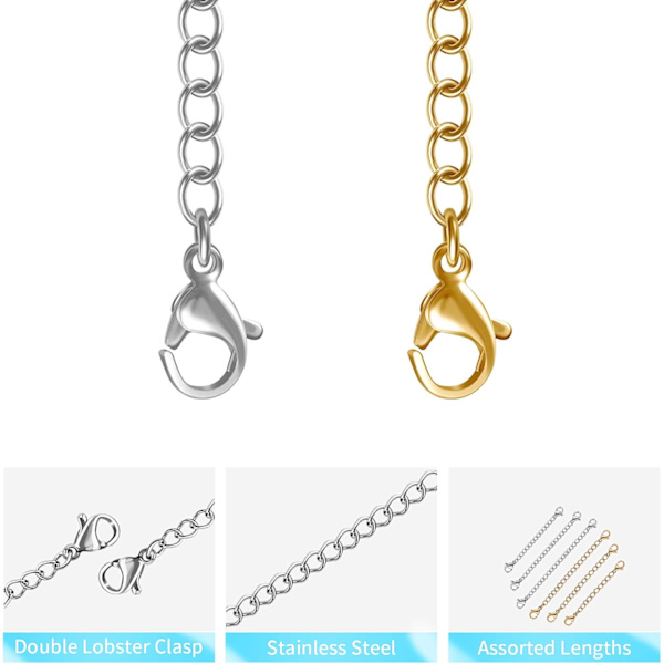 Halsbandsförlängare - 10 st kedjeförlängare för halsband