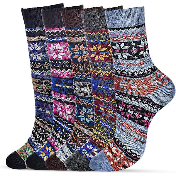 5-pack ullstrumpor för kvinnor - vinter