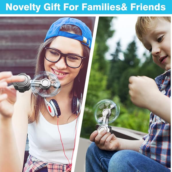 Cool Gear Fidget Spinner - Metallkjededesign - Stresslindring for barn/voksne