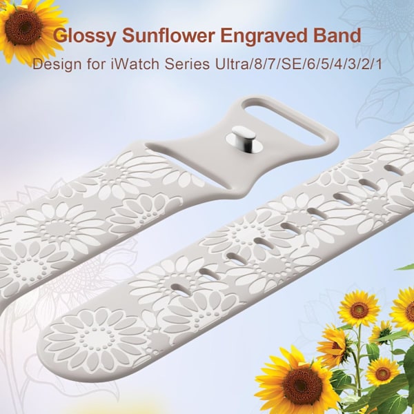 Solrosgraverat armband kompatibelt med Apple Watch -band 38 mm 40 mm