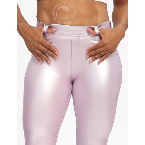 Kvinnors Leggings i konstläder Byxor PU Elastiskt formande höft