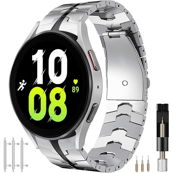 Rustfritt stålrem for Galaxy Watch 6/4 Classic 47mm 43mm 46mm 42mm, sømløs, stilig, elegant, forretningsmessig Galaxy Watch FE/7/6/5/5 Pro/4 Metall