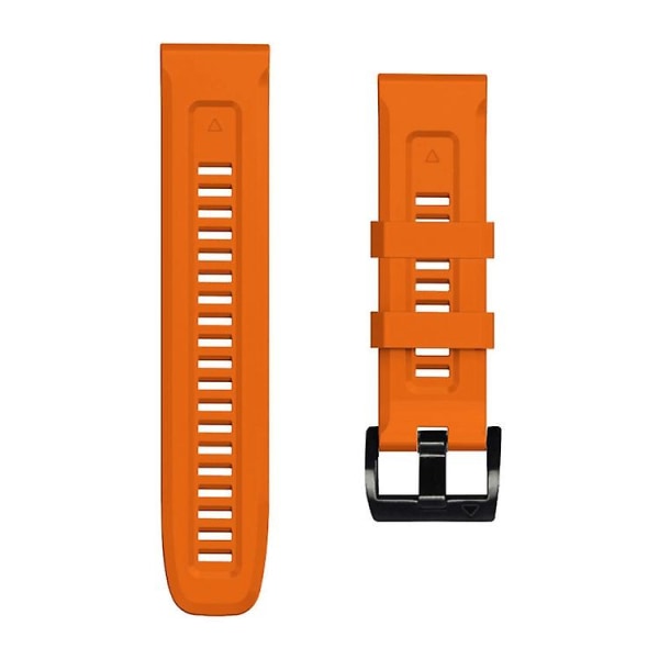 För Garmin Fenix 7x / 6x / 5x 26mm Svart Spänne Silikon Armband JUW Orange