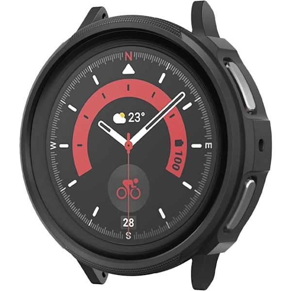 Liquid Air designet til Galaxy Watch 5 Pro Case 45mm (2022) - Mat Sort Mat Sort