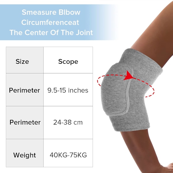 Kompresjonsarmbågsskydd - arm- og knestøtte for volleyball, basketball (grå)