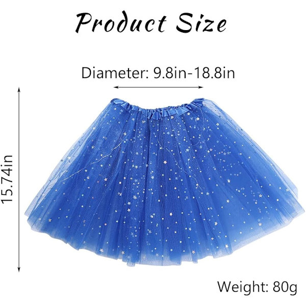 LED-lys nederdel til kvinder - lysende stjerneskørter - lagdelt ballet-tutus - elastisk mesh