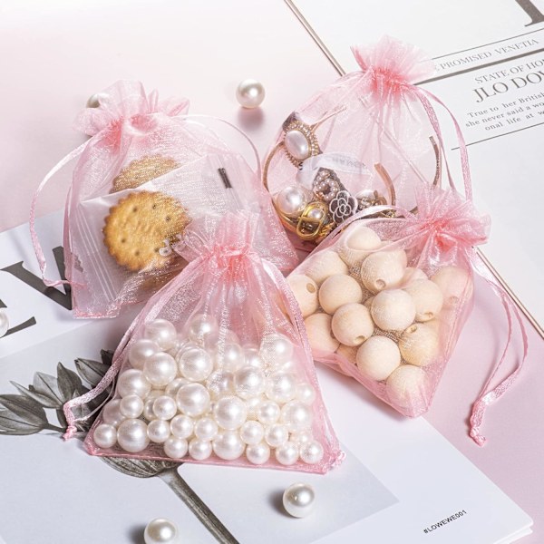 100 stk 4x4,72 tommer Transparent Organza