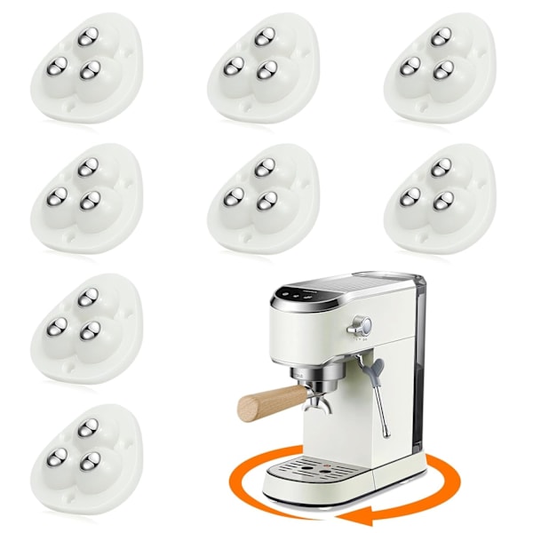 Självhäftande hjul - 360° Mini svängbara hjul för små apparater och möbler (Vit, 8 st)